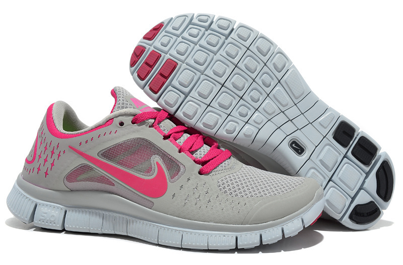 Hot Nike Free5.0 Women Shoes Gray/Deeppink